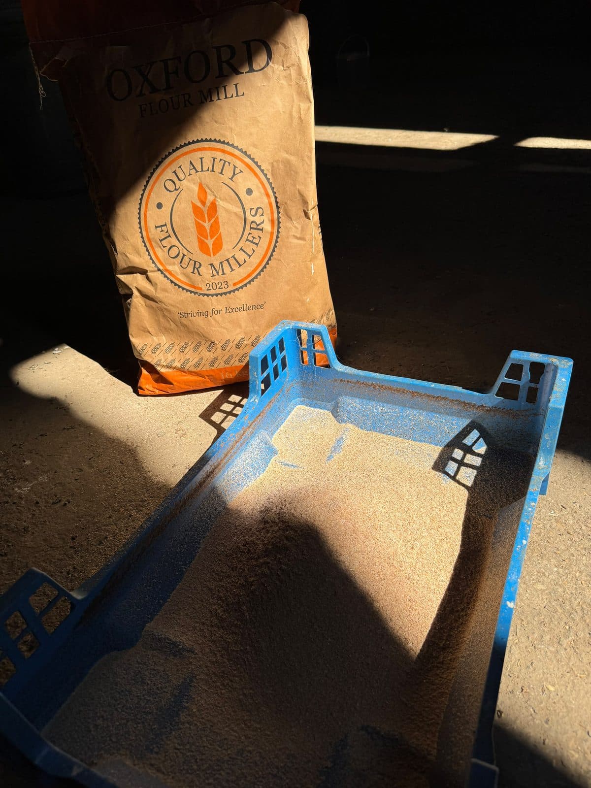 Wheat feed input recycled from Oxford Flour Mill